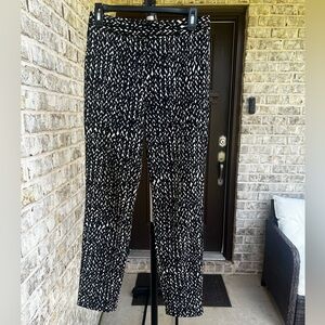 Express High Rinse Ankle Trouser Pants Black AND white Heart shaped side zip 2R